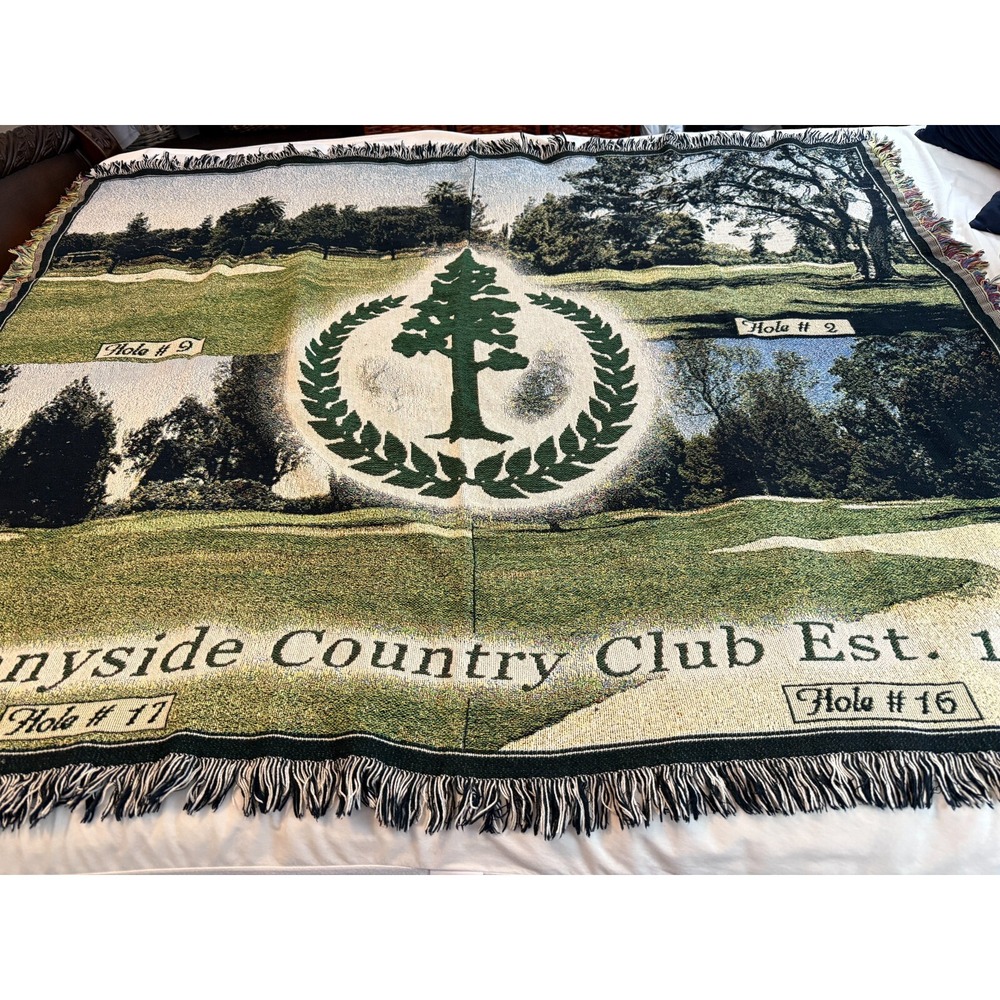 VTG Sunnyside Country Club Woven Golf Course Hole Throw Blanket 60" X 48"